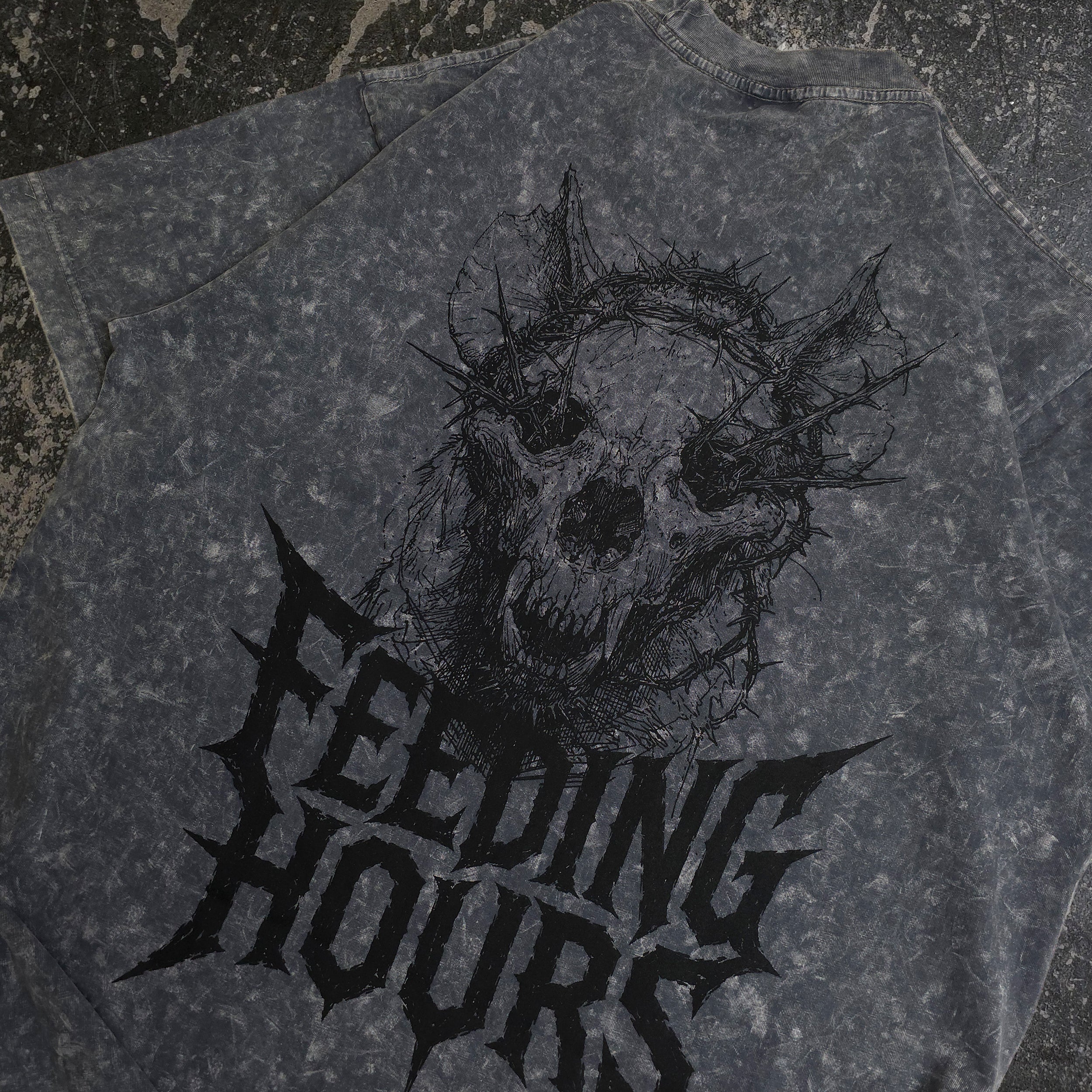 Feeding Hours V T-Shirt Mineral Grey - Image 3