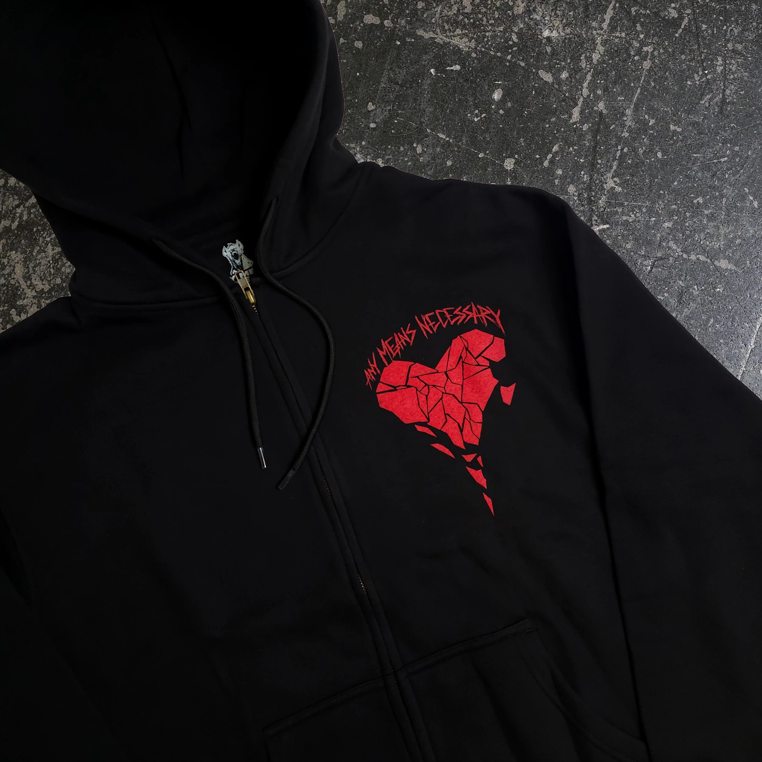 Sharp Edges Zip Up Hoodie Black - Image 4
